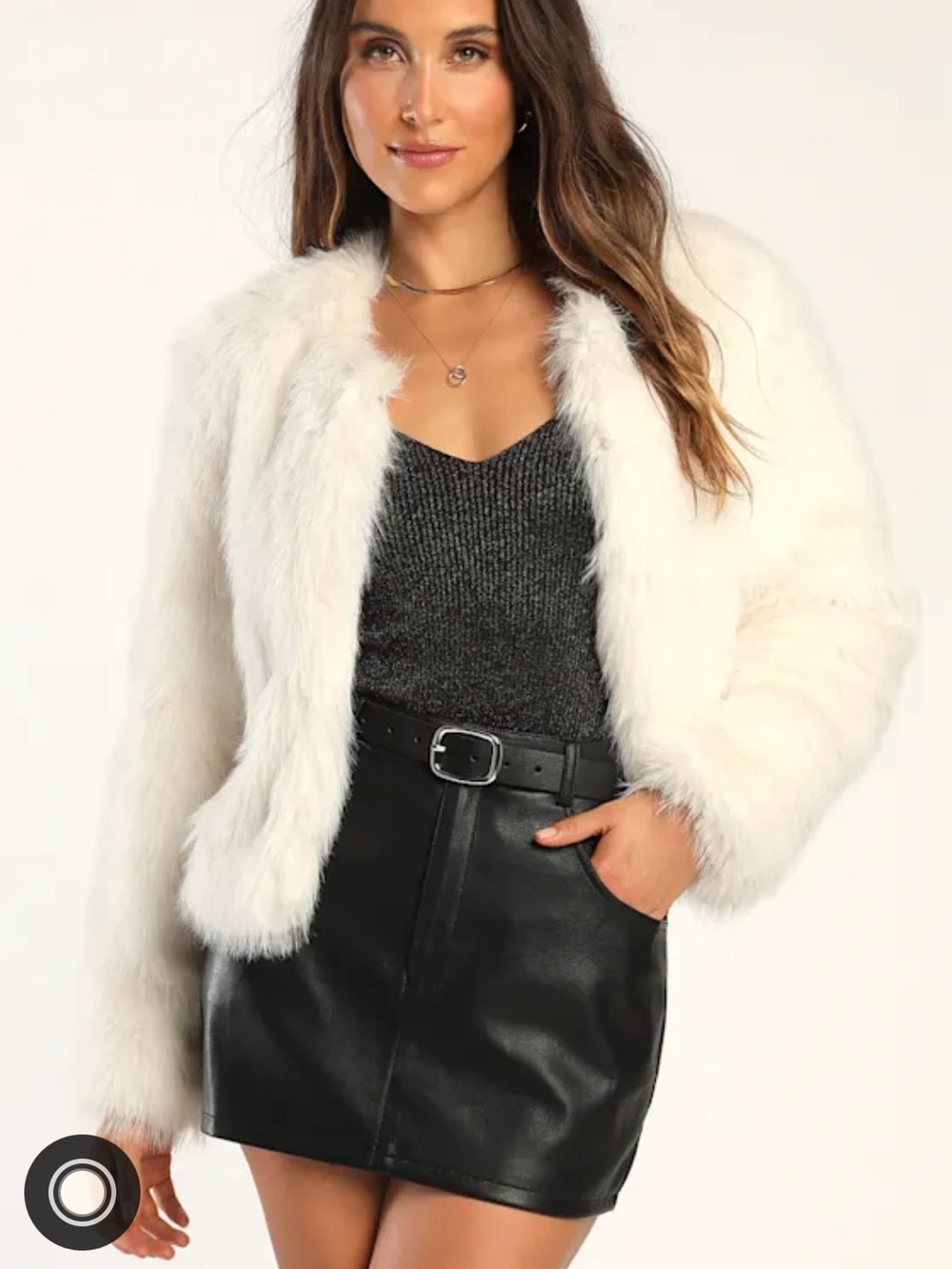 Lulu's Ivory Plush Faux Fur Teddy Jacket